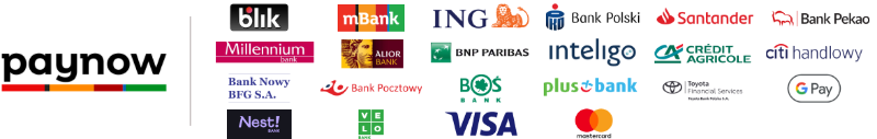 Baner z logotypami banków i metodami płatności